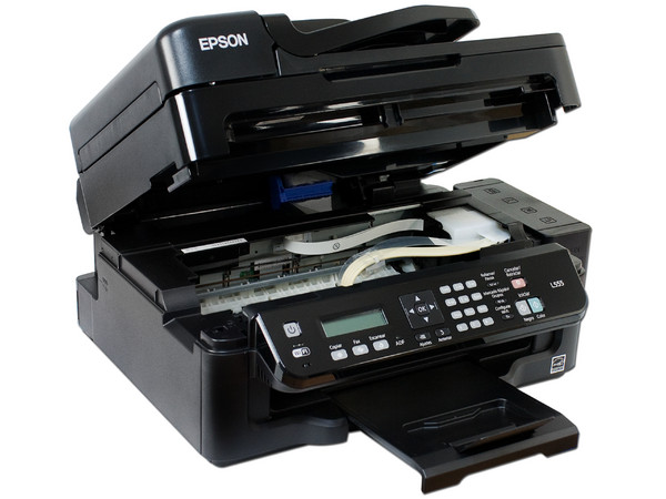 Multifuncional de Inyección Epson EcoTank L555, Impresora, Copiadora, Escáner y Fax, sistema de tanque de tinta, Wi-Fi, USB.