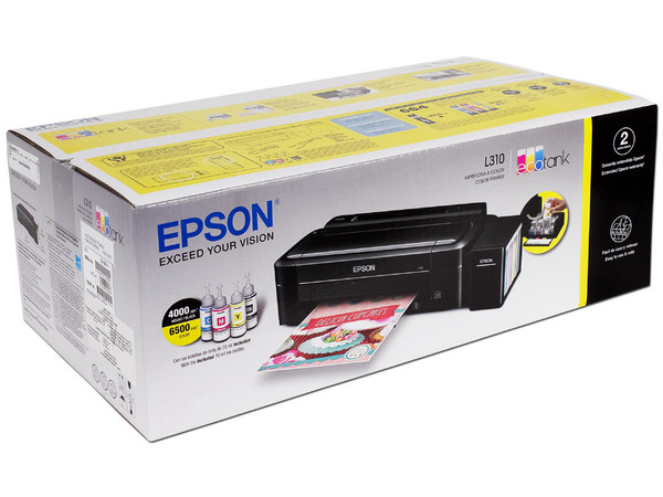 Impresora de Inyección a Color Epson EcoTank L310, Resolución hasta 5760 x 1440 dpi. Sistema de Tanques de Tinta, USB.