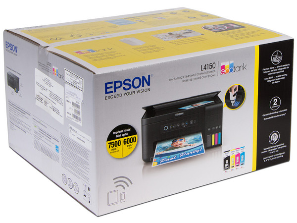 Multifuncional Epson EcoTank L4150, Impresora, Copiadora y Escáner, Sistema de Tanques de Tinta, Wi-Fi, USB.