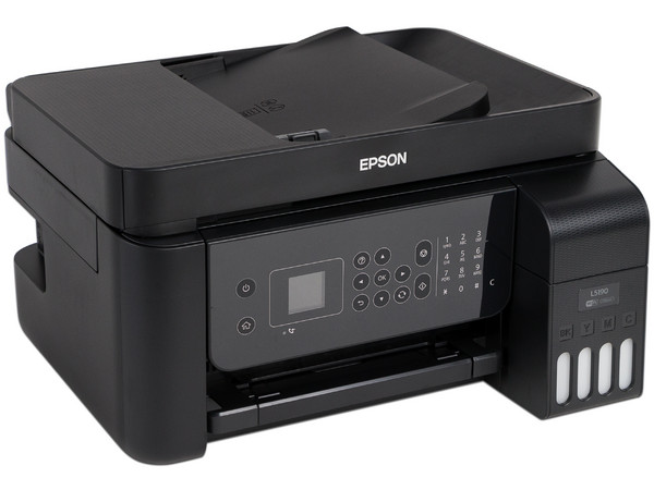 Multifuncional a color Epson EcoTank L5190, Impresora, Copiadora, Escáner y Fax, Sistema de Tanques de Tinta, Wi-Fi, Ethernet, USB.