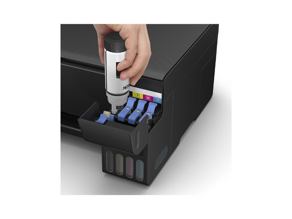 Multifuncional Epson EcoTank L3251, Sistema de Tanques de Tinta, Impresora, Copiadora y Escáner, Resolución Máxima de Impresión de hasta 5760 x 1440 DPI, Velocidad de Impresión en Negro de 33 ppm, Wi-Fi, USB, Color Negro.