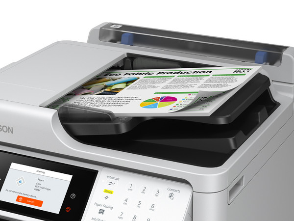 Multifuncional Epson WorkForce Pro WF-C5890, Sistema de Bolsas de Tinta Reemplazables, Impresora, Copiadora y Escáner, Wi-Fi, USB.