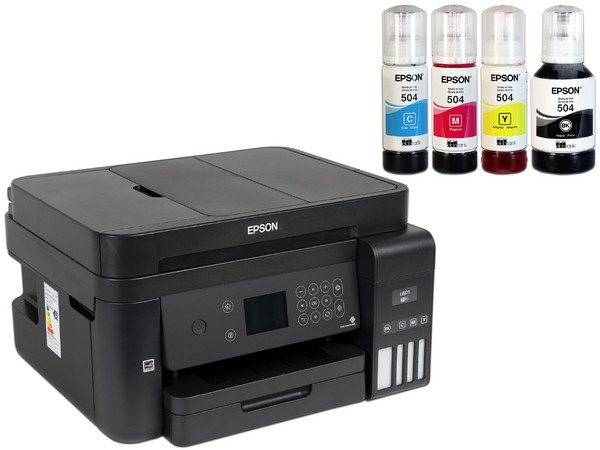 Multifuncional de tanques de Tinta a Color Epson EcoTank L6171, Impresora, Copiadora, Escáner, resolución hasta 4800 x 1200 DPI, Wi-Fi, Ethernet, USB. Incluye Botellas de Tinta.