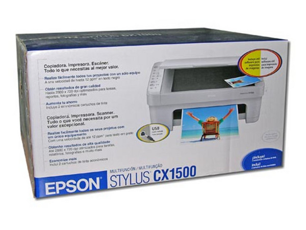 Multifuncional Epson Stylus CX1500 Impresora, Copiadora y Scanner, Resolución hasta 2880 x 720 dpi.