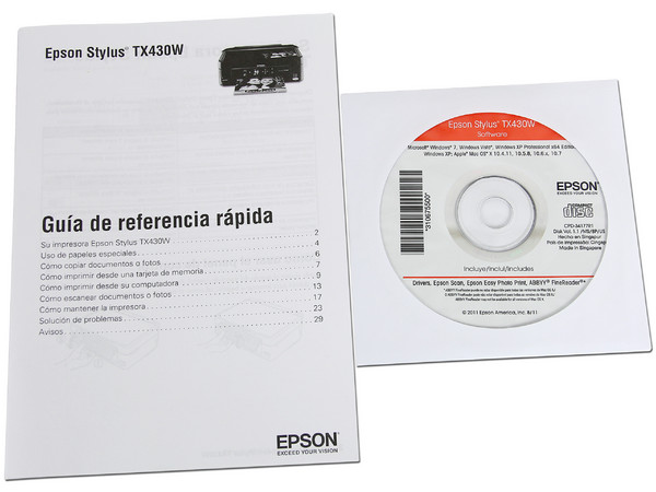 Multifuncional Epson Stylus TX430W, Impresora, Copiadora y Escáner, Resolución hasta 5760 x 1440 dpi, Wi-Fi 802.11b/g/n, Pantalla de 1.44
