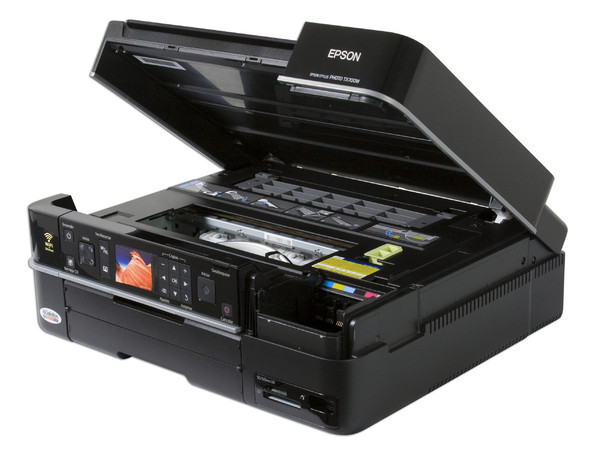 Multifuncional Epson Stylus Photo TX700W incluye Wi-Fi 802.11b/g, Impresora, Copiadora y Escáner. Impresión directa en CDs y DVDs imprimibles