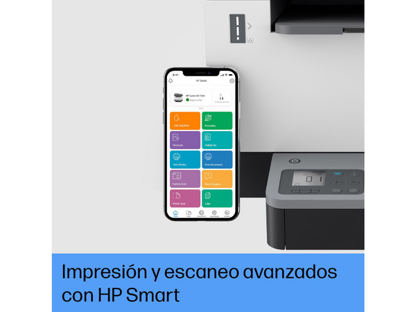 Multifuncional Láser Monocromática HP LaserJet Tank MFP 2602sdw con Sistema de Tanque de Tóner, Impresora, Copiadora y Escáner, Wi-Fi, Ethernet, USB.