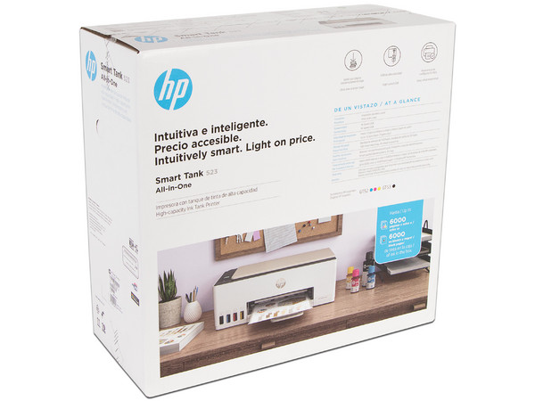 Multifuncional HP Smart Tank 523 con Sistema de Tanques de Tinta, Impresora, Copiadora y Escáner, USB.