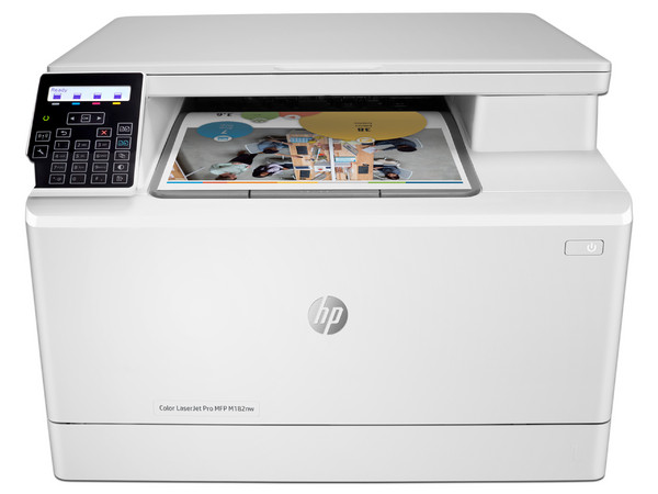 Multifuncional HP LaserJet Pro MFP M182NW, Impresora Láser a Color, Copiadora y Escáner, Pantalla lcd de 2 líneas, Wi-Fi, Ethernet, USB.