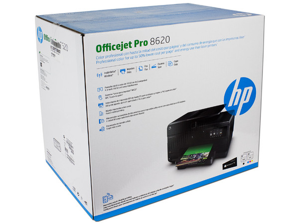 Multifuncional de Inyección de Tinta a Color HP Officejet Pro 8620, Impresora, Escáner, Copiadora y Fax, Pantalla Touch de 4.3