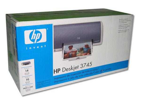 Impresora de Inyección a Color HP DeskJet 3745, resolución 4800x1200 dpi optimizados.