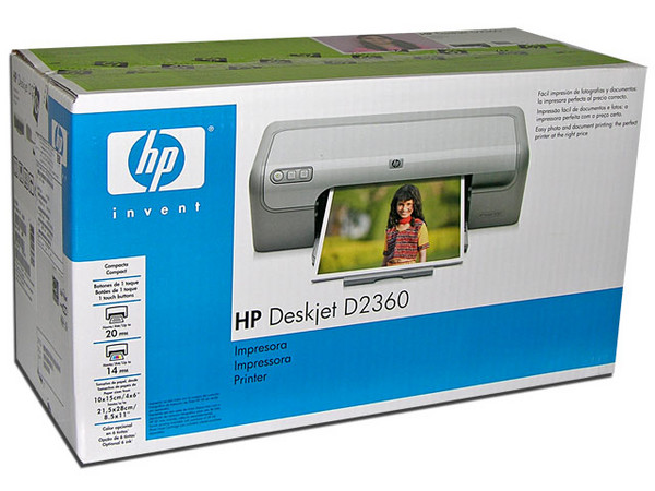 Impresora de Inyección a Color HP DeskJet D2360, resolución 4800 x 1200 dpi.
