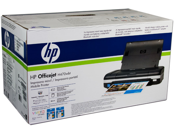 Impresora de Inyección a Color Portátil HP Officejet H470wbt con Bluetooth y lector de memorias.