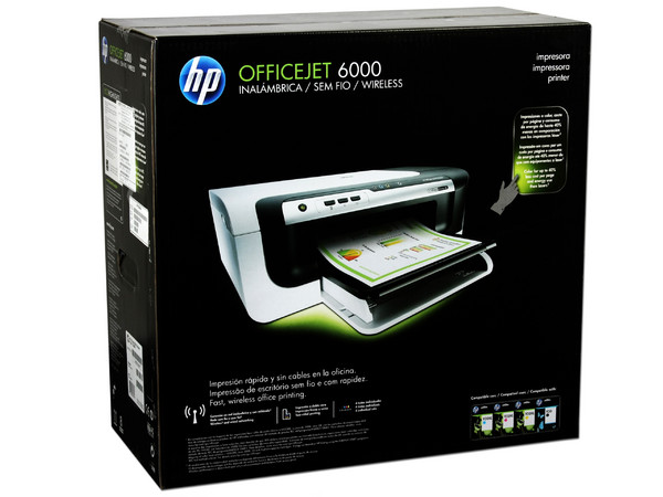Impresora de Inyección a Color HP Officejet 6000, resolución hasta 4800 x 1200 ppp. Wifi 802.11b/g integrada.