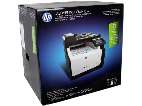  Multifuncional HP LaserJet Pro CM1415fn: Impresora Láser a Color, Copiadora, Escáner y Fax, Pantalla Touch de 3.5