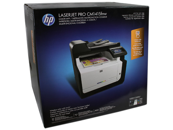 Multifuncional HP LaserJet Pro CM1415fnw: Impresora Láser a Color, Copiadora, Escáner y Fax,  Pantalla Touch de 3.5