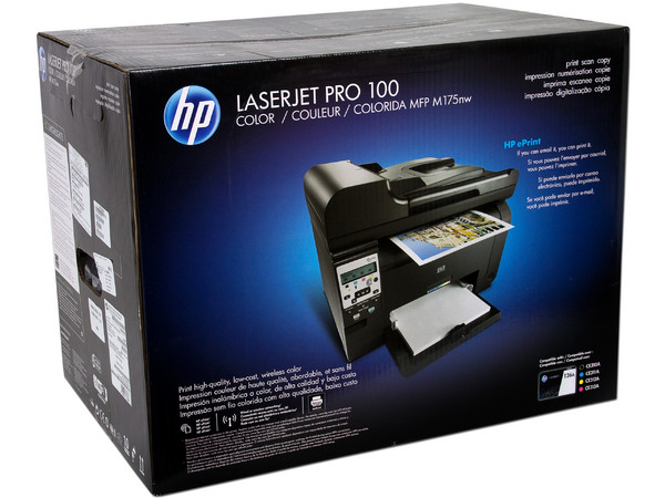 Multifuncional HP LaserJet Pro 100 Color M175nw: Impresora Láser a Color, Copiadora y Escáner, 802.11b/g/n, Ethernet, USB.
