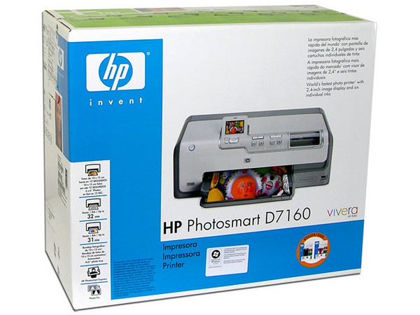 Impresora de Inyección a Color HP Photosmart D7160 con Pantalla LCD de 2.4