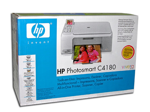 Multifuncional HP Photosmart C4180 Impresora, Copiadora y Escáner, Pantalla a Color, Resolución hasta 4800dpis.