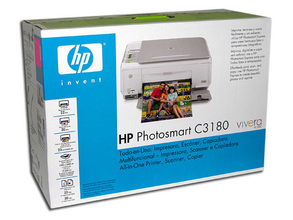 Multifuncional HP Photosmart C3180 Impresora, Copiadora y Escáner, Resolución hasta 4800dpis.