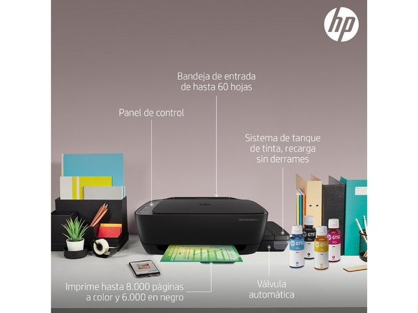 Multifuncional HP Ink Tank 415 con Sistema de Tanques de Tinta, Impresora, Copiadora y Escáner, Wi-Fi, USB.
