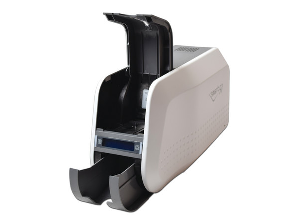 Kit Impresora de tarjetas PVC SMART51SK de Una cara, Incluye 2 Ribbon a Color, 100 tarjetas PVC, Kit de Limpieza y Software SmartDesign. Color Blanco
