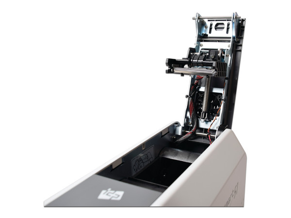 Kit Impresora de tarjetas PVC SMART51SK de Una cara, Incluye 2 Ribbon a Color, 100 tarjetas PVC, Kit de Limpieza y Software SmartDesign. Color Blanco
