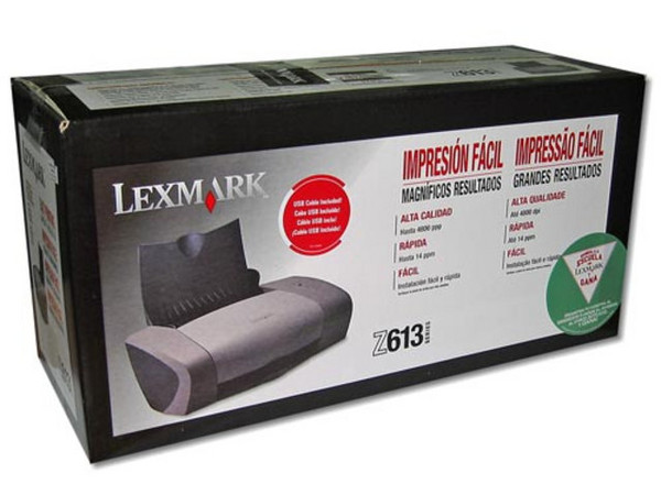 Impresora de Inyección a Color Lexmark Z613, resolución hasta 4800ppp, cable USB incluido.