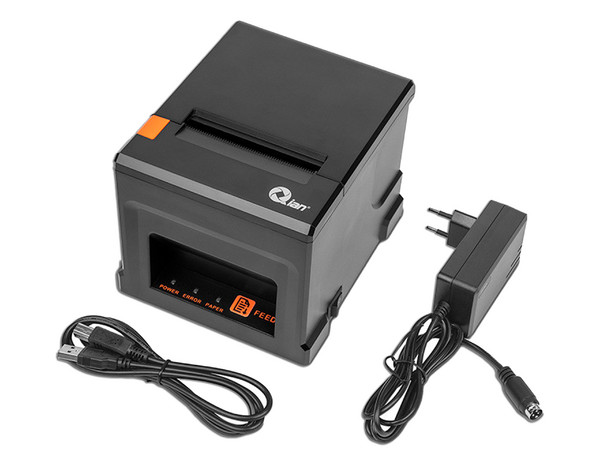 Miniprinter Térmica para Recibos Qian QOP-T80UL-RI-0, 80 mm, USB, LAN, 1D y 2D. Color Negro