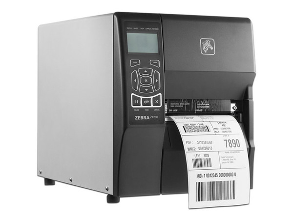 Impresora térmica de etiquetas Zebra ZT230 , 203 x 203 dpi, USB, Serial. Color negro/plata.