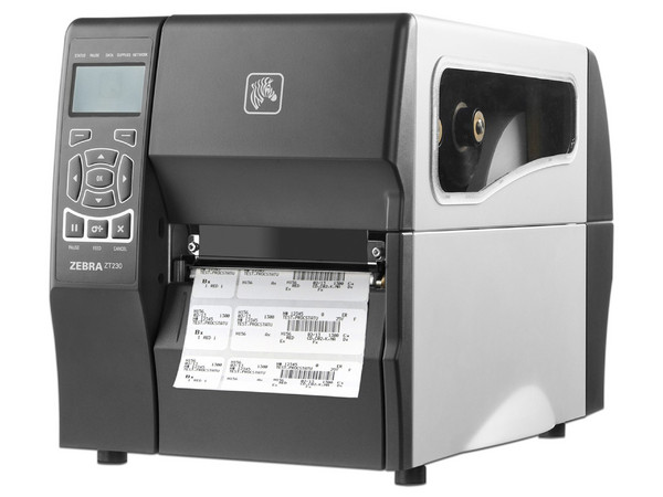 Impresora Térmica para Etiquetas Zebra ZT230, 203 x 203 dpi, Ethernet, USB, RS-232. Color gris/negro.