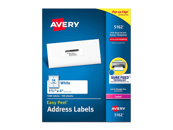Etiquetas Avery 05162 de 1 1/3