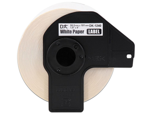 Etiqueta Brother DK1240 precortada, 50.5 mm x 101 mm, compatible con impresoras Brother QL-1060, color blanca.