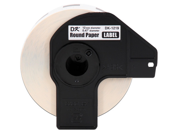 Rollo de 1200 Etiquetas Brother DK1219 redondas de 12mm.
