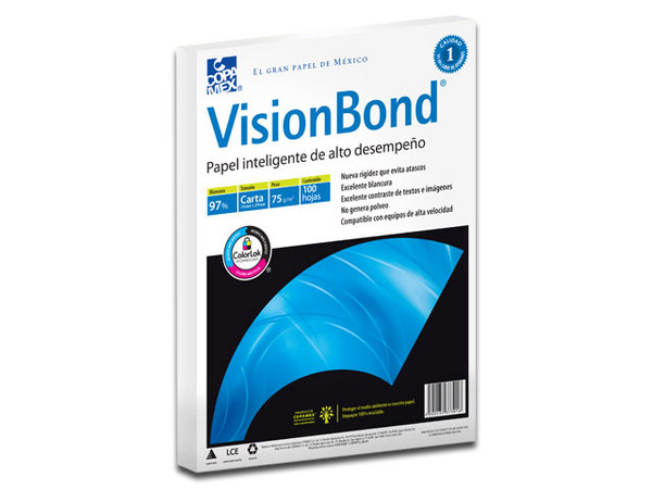 Vision Bond tamaño Carta, Blancura de 97%. Paquete con 100 Hojas.