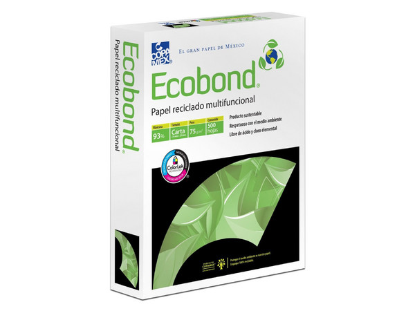 Papel Bond Copamex EcoBond Tamaño Oficio, Blancura 93%, Caja con 10 paquetes de 500 hojas.