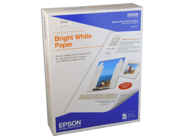 Papel Epson, Bright White Premium Paper, Tamaño Carta, 500 Hojas