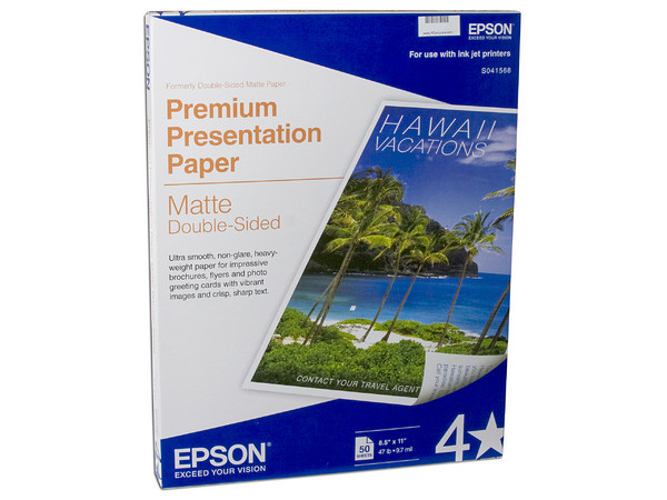 Papel EPSON, matte doble cara, 50 hojas, tamaño carta