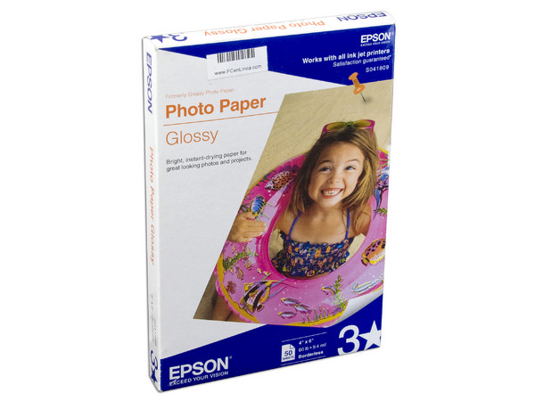 Papel Epson Glossy Photo Paper, 4x6, 50 hojas