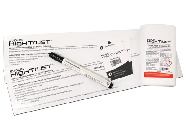 Kit de limpieza Evolis Advanced Cleaning Kit para impresoras de tarjetas.