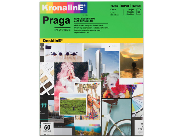 Papel Fotográfico Kronaline ART573, Paquete de 60 Hojas, Tamaño Carta, Color Mate.