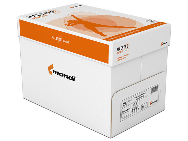 Papel Bond Maestro Special tamaño Carta, 95% de Blancura. Paquete de 5000 hojas.