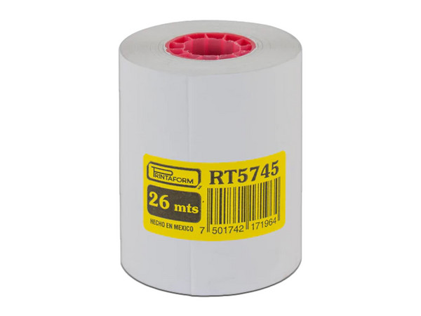 Rollo de Papel Térmico, 45m x 57mm, color Blanco, 200 Rollos.