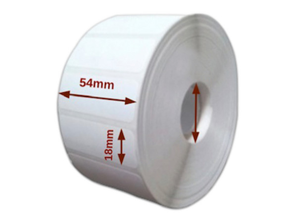 Rollo de Etiquetas Rectangular TT POSline de 2,365 Etiquetas, 54 mm x 18 mm.
