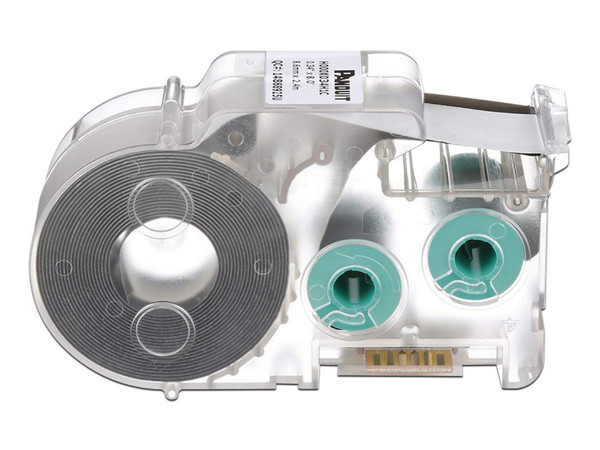 Casete de Etiquetas de Poliolefina Panduit de Cinta Continua, Tubo Termo contráctil, 8.6 mm de Ancho y 2.4 m de largo, Para Cables de 1.5 a 4.8 mm (18-12 AWG) de Diámetro, Color Blanco.
