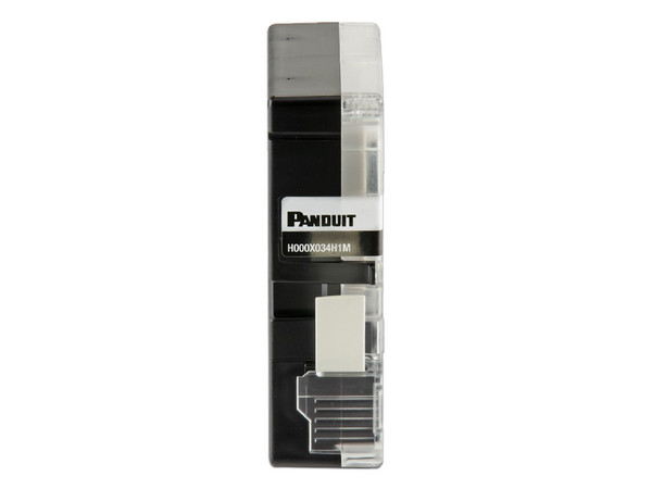 Casete de Etiquetas de Poliolefina Panduit de Cinta Continua, Tubo Termo contráctil, 8.6 mm de Ancho y 2.4 m de largo, Para Cables de 1.5 a 4.8 mm (18-12 AWG) de Diámetro, Color Blanco.