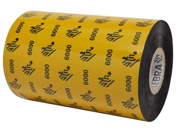 Cinta Zebra con cera Serie 6000, 110mm x 600mm.