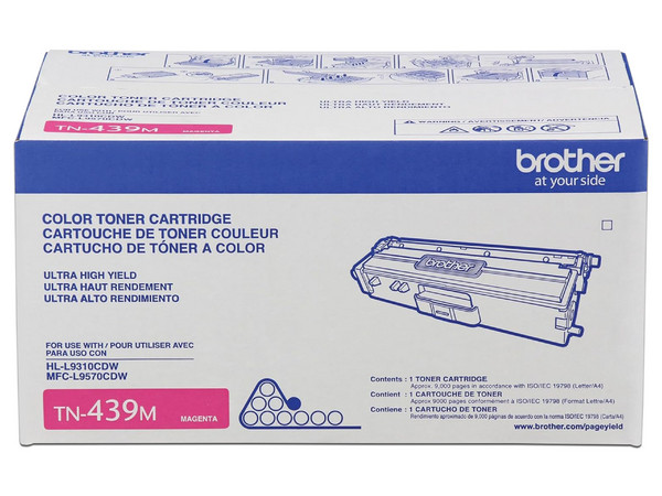 Tóner Brother TN439M, Magenta, 9,000 Páginas, Compatible con HL-L9310CDW / MFC-L9570CDW.