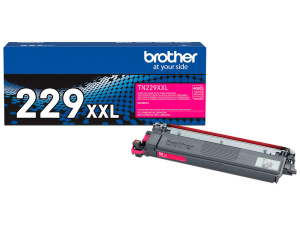 Cartucho de Tóner Brother TN229XXLM, Hasta 4,000 Páginas, Color Magenta.