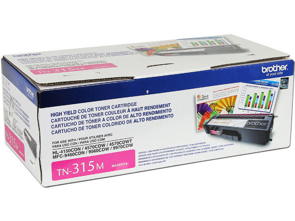 Cartucho de Tóner Brother Magenta, Alto Rendimiento Modelo: TN315M